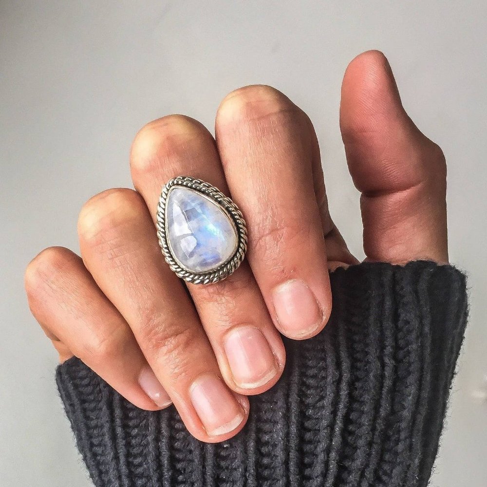 Moonstone ring size 5, 6, 7, 8, 9, 10